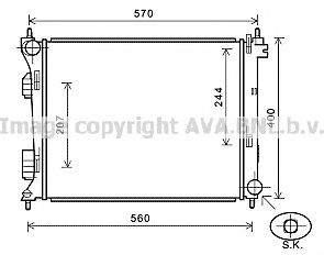 AVA QUALITY COOLING hy2274 -  Радиатор, охлаждение двигателя